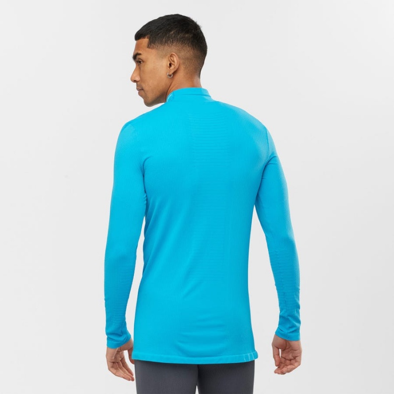 Camiseta Salomon ESSENTIAL SEAMLESS Hombre Azules | UY 3247XYU