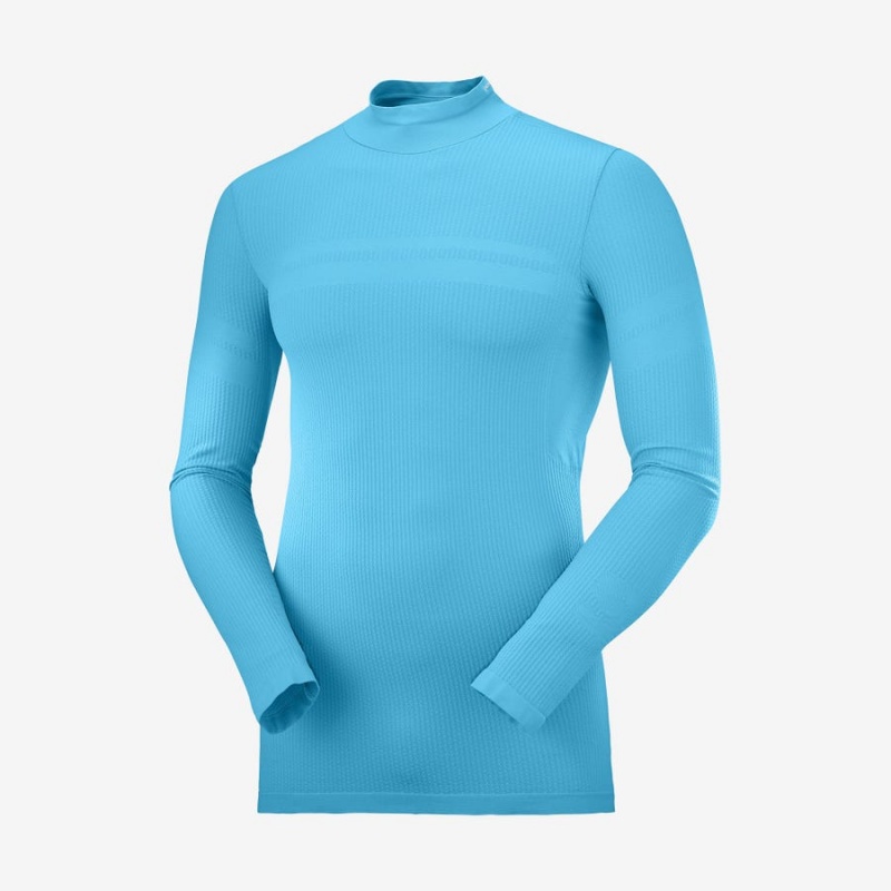 Camiseta Salomon ESSENTIAL SEAMLESS Hombre Azules | UY 3247XYU