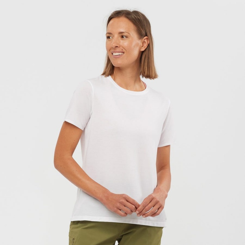 Camiseta Salomon ESSENTIAL TENCEL Mujer Blancas | UY 2567JPQ