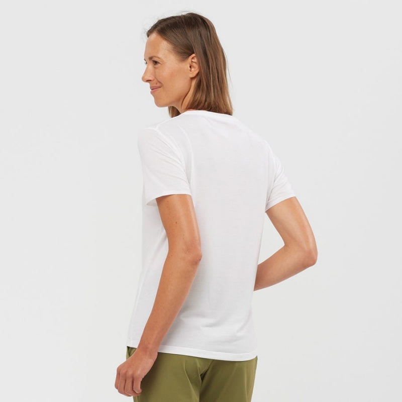 Camiseta Salomon ESSENTIAL TENCEL Mujer Blancas | UY 2567JPQ