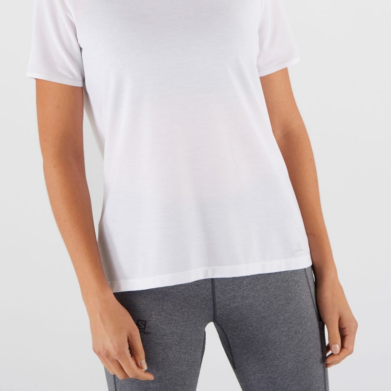 Camiseta Salomon ESSENTIAL TENCEL Mujer Blancas | UY 2567JPQ