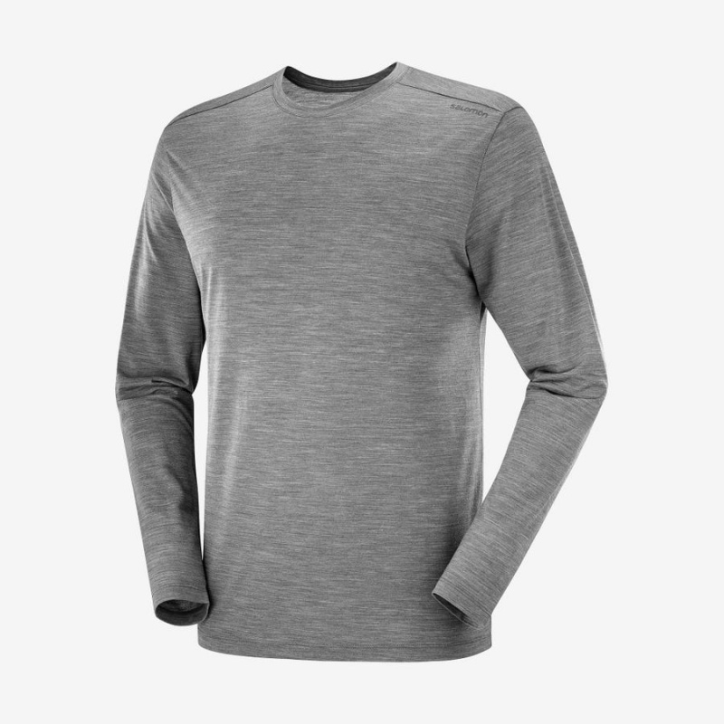 Camiseta Salomon OUTLIFE MERINO BLEND Hombre Gris | UY 3243JPQ