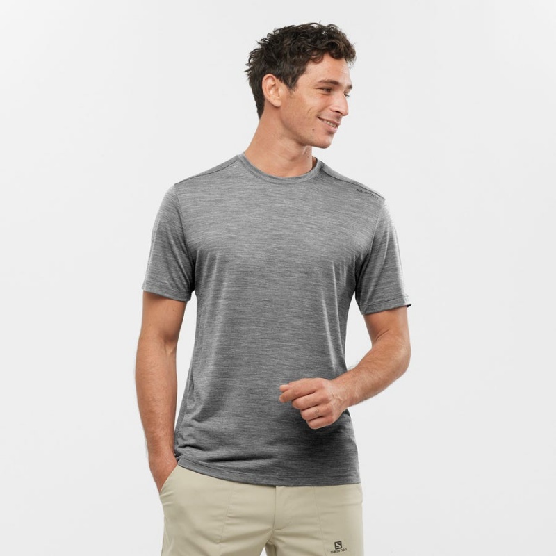 Camiseta Salomon OUTLIFE MERINO BLEND Hombre Gris | UY 3222VRW