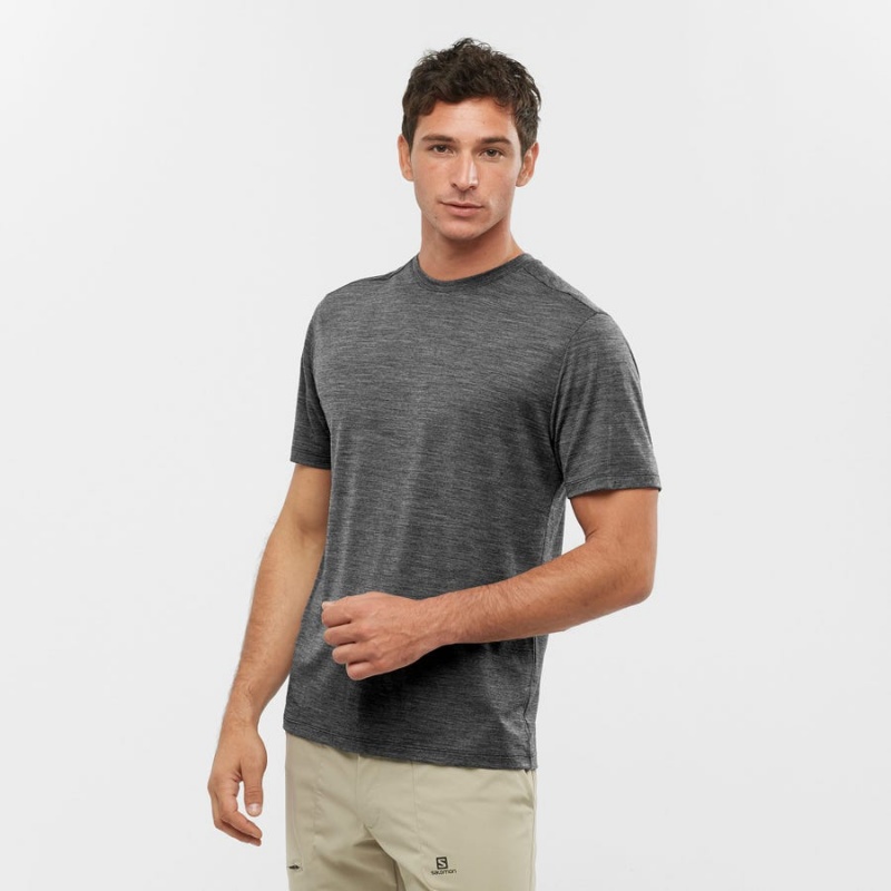 Camiseta Salomon OUTLIFE MERINO BLEND Hombre Negras | UY 3221CTV