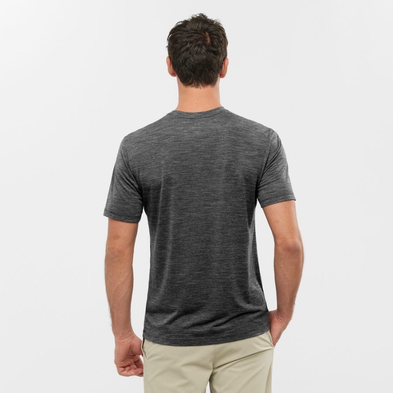 Camiseta Salomon OUTLIFE MERINO BLEND Hombre Negras | UY 3221CTV