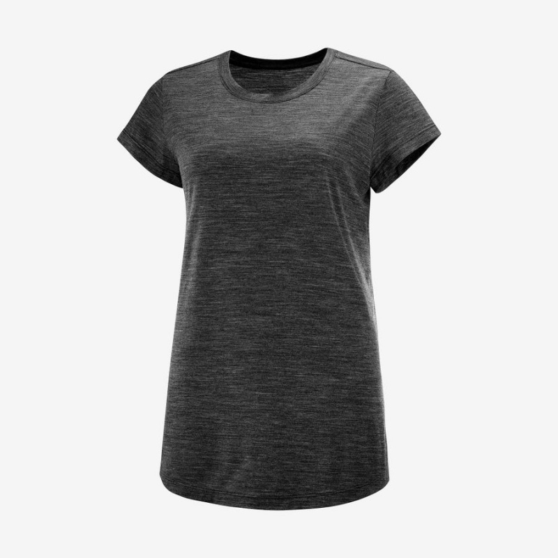 Camiseta Salomon OUTLIFE MERINO BLEND Mujer Negras | UY 2539HAP