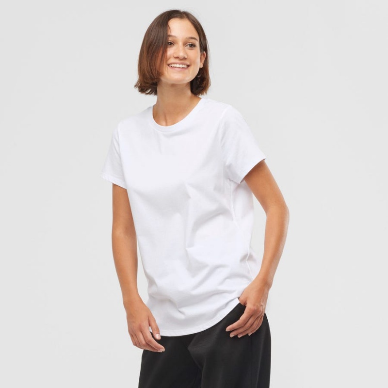 Camiseta Salomon OUTLIFE SCOOP HEM TEE W Mujer Blancas | UY 2571XYU