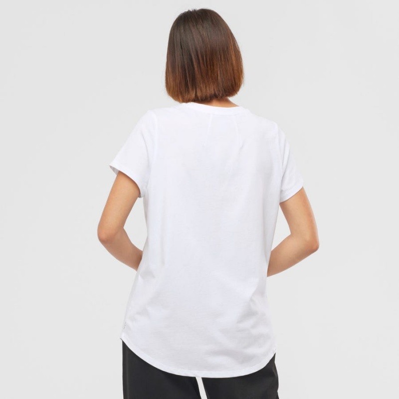 Camiseta Salomon OUTLIFE SCOOP HEM TEE W Mujer Blancas | UY 2571XYU