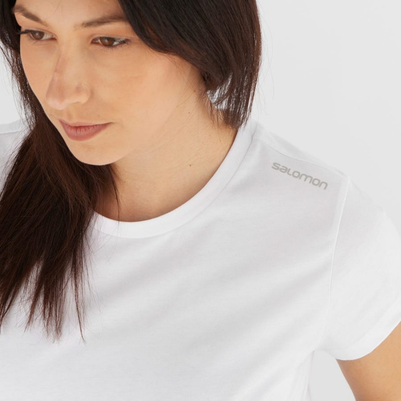 Camiseta Salomon OUTLIFE SCOOP HEM TEE W Mujer Blancas | UY 2571XYU