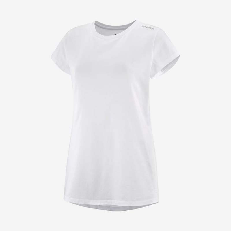 Camiseta Salomon OUTLIFE SCOOP HEM TEE W Mujer Blancas | UY 2571XYU