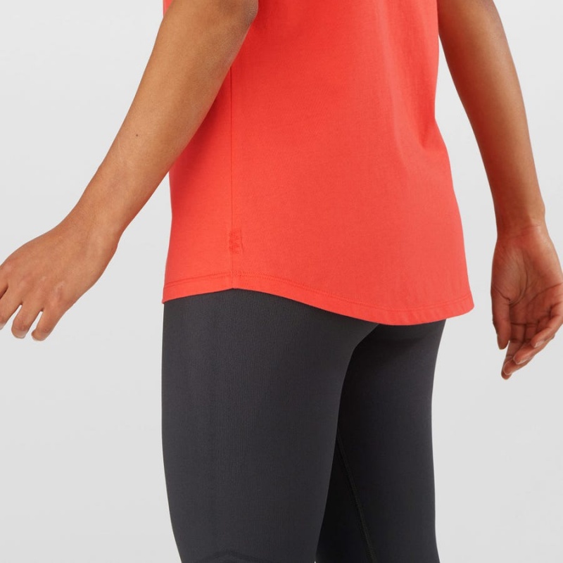 Camiseta Salomon OUTLIFE SCOOP HEM TEE W Mujer Naranjas | UY 2570ZUT