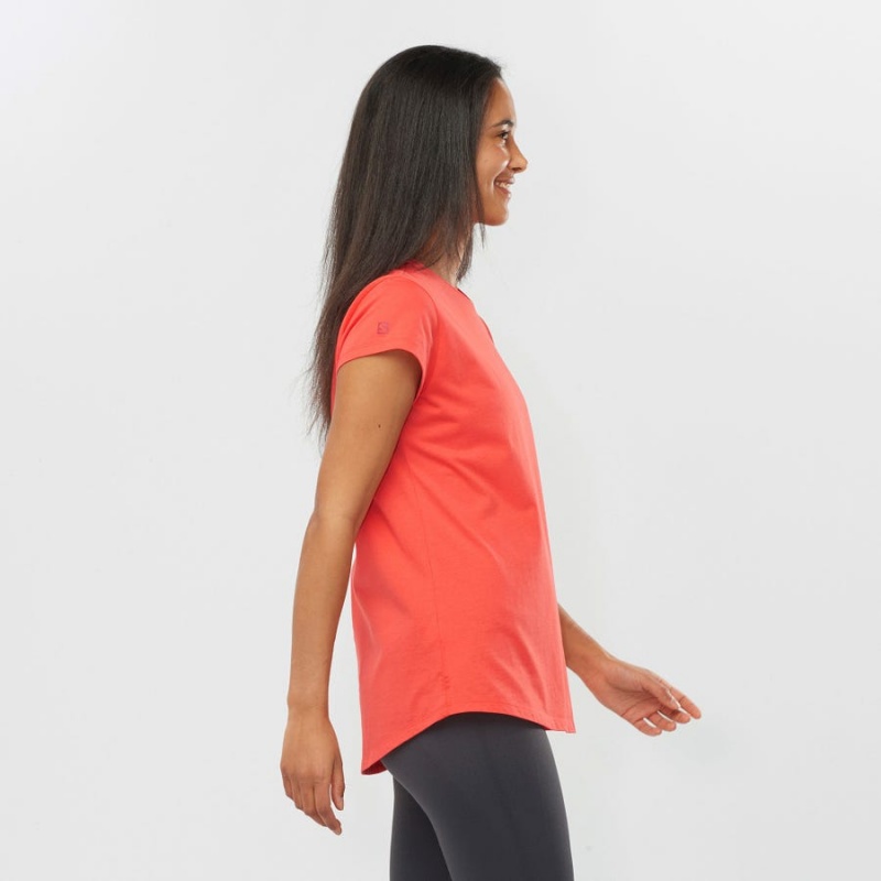 Camiseta Salomon OUTLIFE SCOOP HEM TEE W Mujer Naranjas | UY 2570ZUT