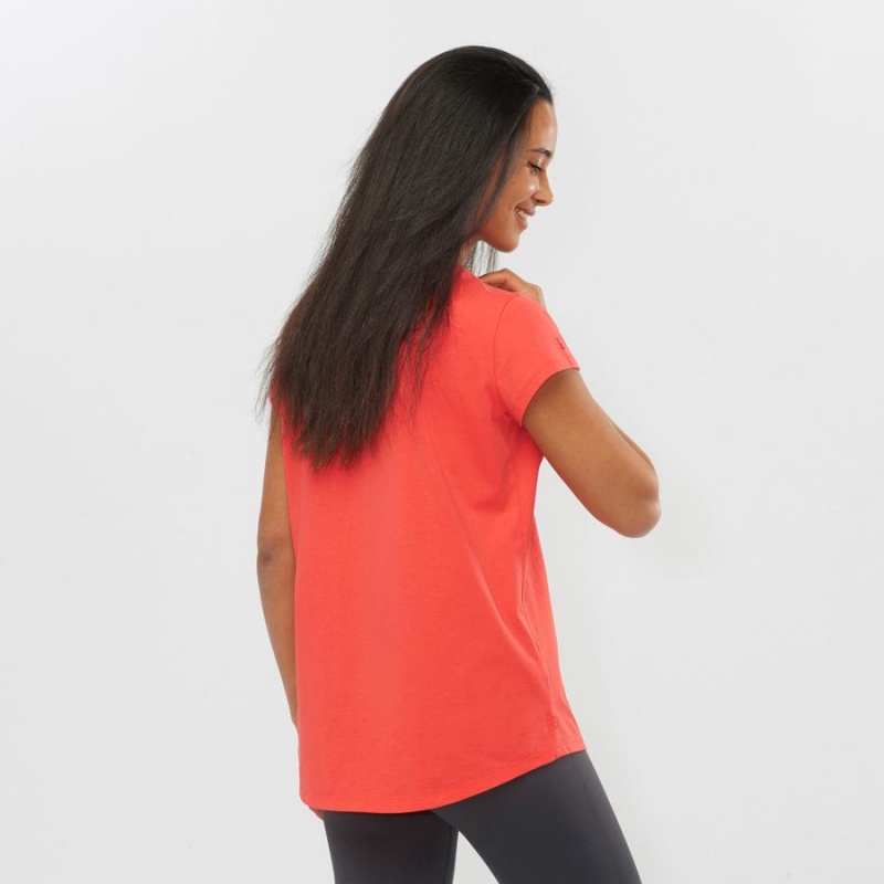 Camiseta Salomon OUTLIFE SCOOP HEM TEE W Mujer Naranjas | UY 2570ZUT