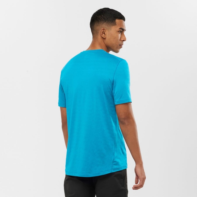 Camiseta Salomon OUTLINE Hombre Azules | UY 3250BEX