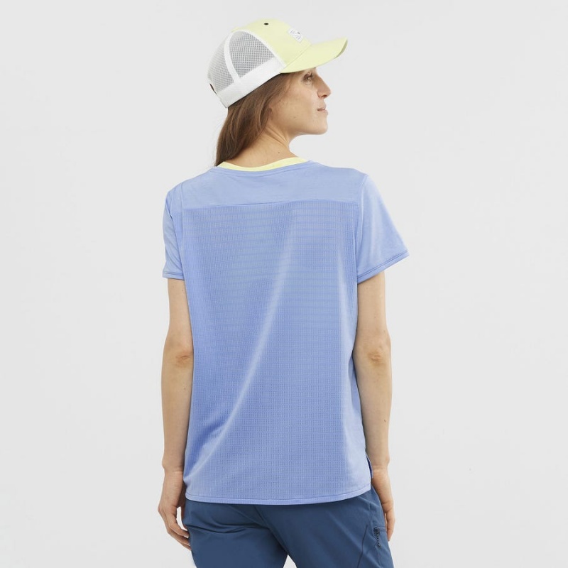 Camiseta Salomon OUTLINE SUMMER Mujer Azules | UY 2551WNB