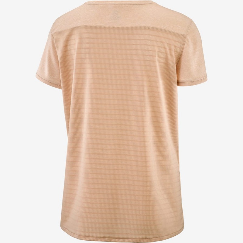 Camiseta Salomon OUTLINE SUMMER Mujer Beige | UY 2554TCE