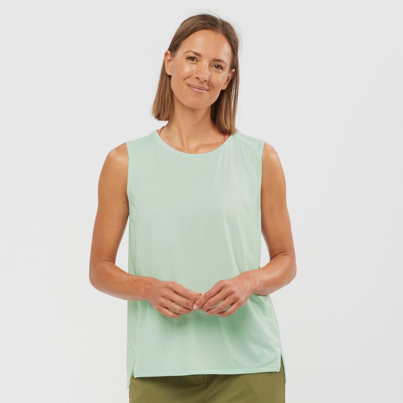 Camiseta Salomon OUTLINE SUMMER Mujer Verde | UY 2569LIS