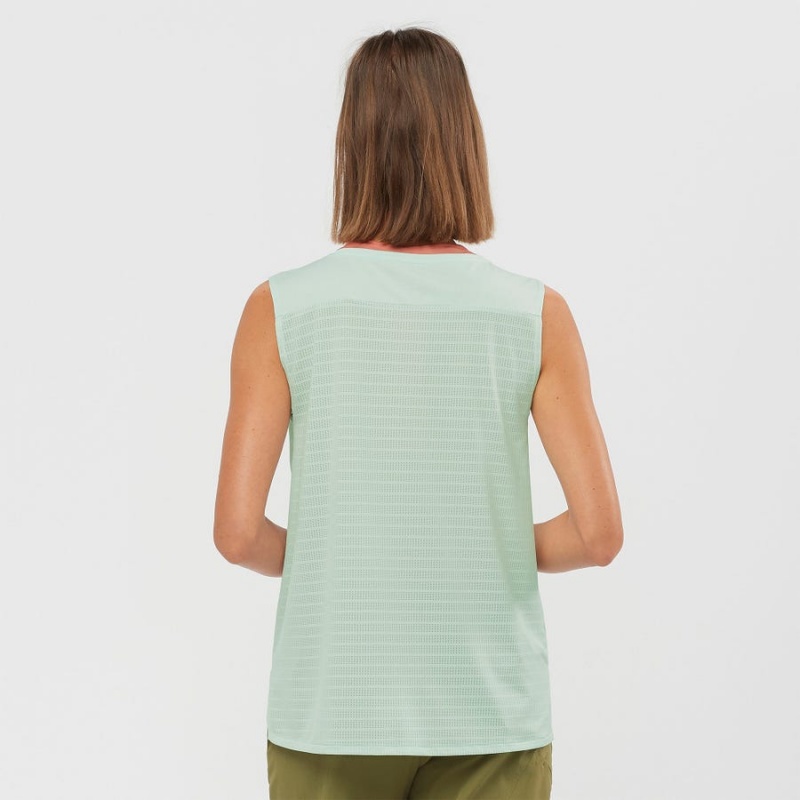 Camiseta Salomon OUTLINE SUMMER Mujer Verde | UY 2569LIS