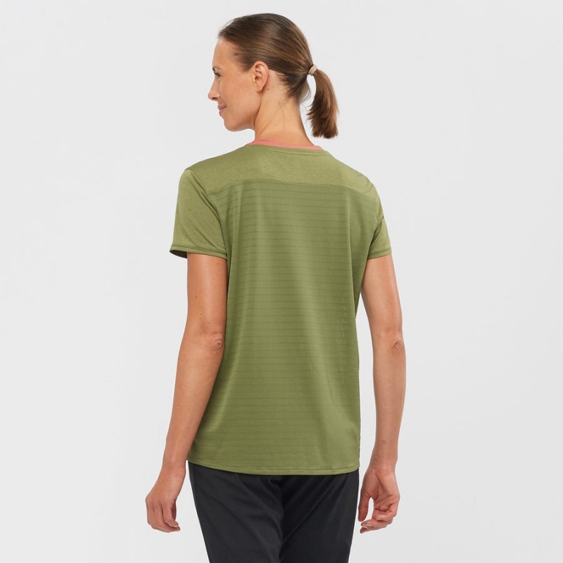 Camiseta Salomon OUTLINE SUMMER Mujer Verde Oliva | UY 2552EBC