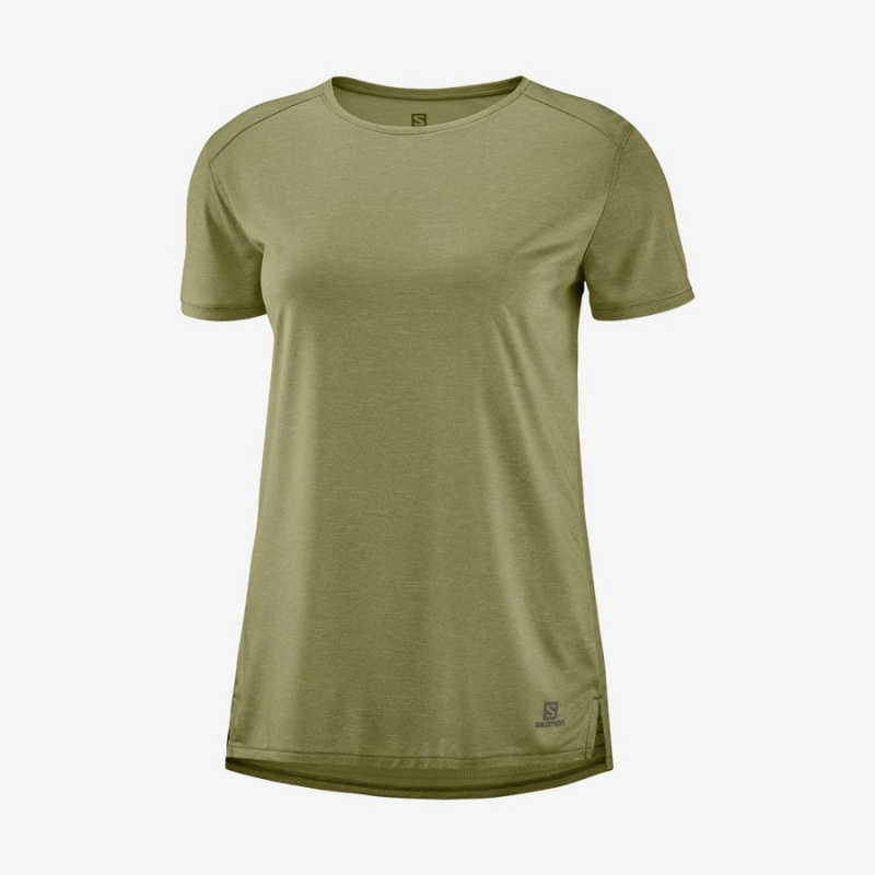 Camiseta Salomon OUTLINE SUMMER Mujer Verde Oliva | UY 2552EBC