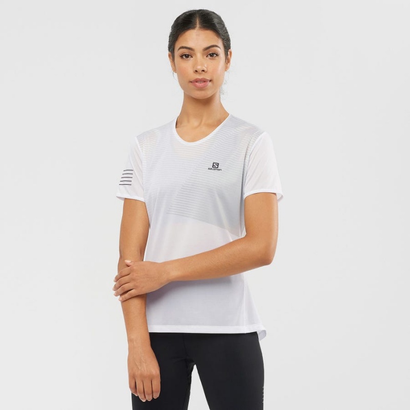 Camiseta Salomon SENSE Mujer Blancas | UY 2565GSO