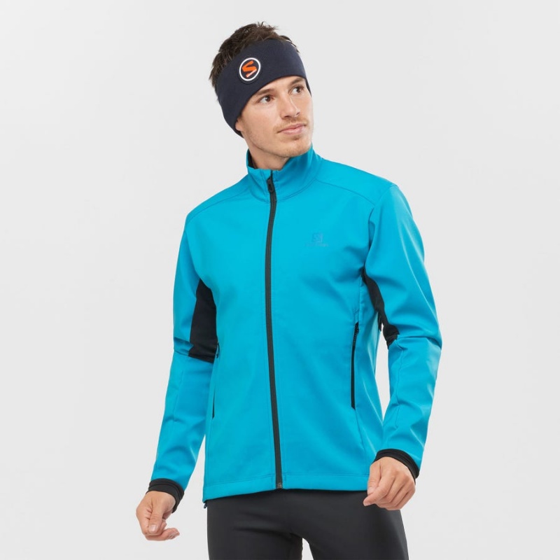 Camperas Salomon AGILE SOFTSHELL Hombre Azules | UY 3258FDN