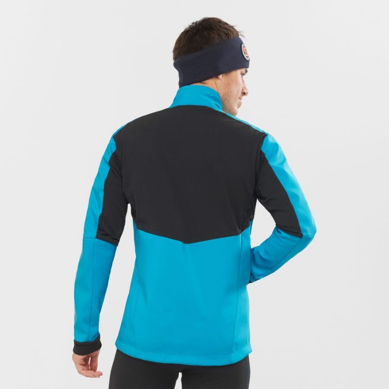 Camperas Salomon AGILE SOFTSHELL Hombre Azules | UY 3258FDN