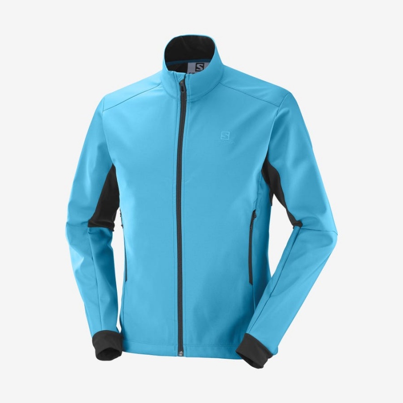 Camperas Salomon AGILE SOFTSHELL Hombre Azules | UY 3258FDN