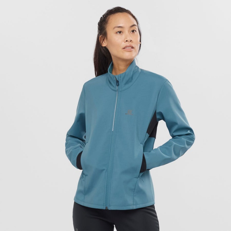 Camperas Salomon AGILE SOFTSHELL Mujer Azules | UY 2434GSO