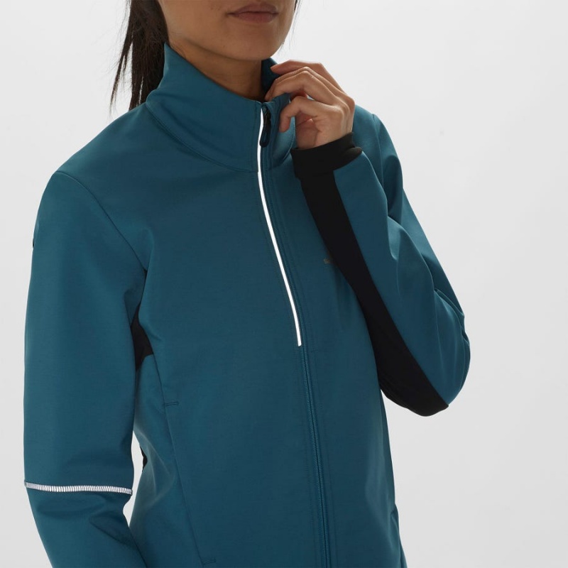 Camperas Salomon AGILE SOFTSHELL Mujer Azules | UY 2434GSO