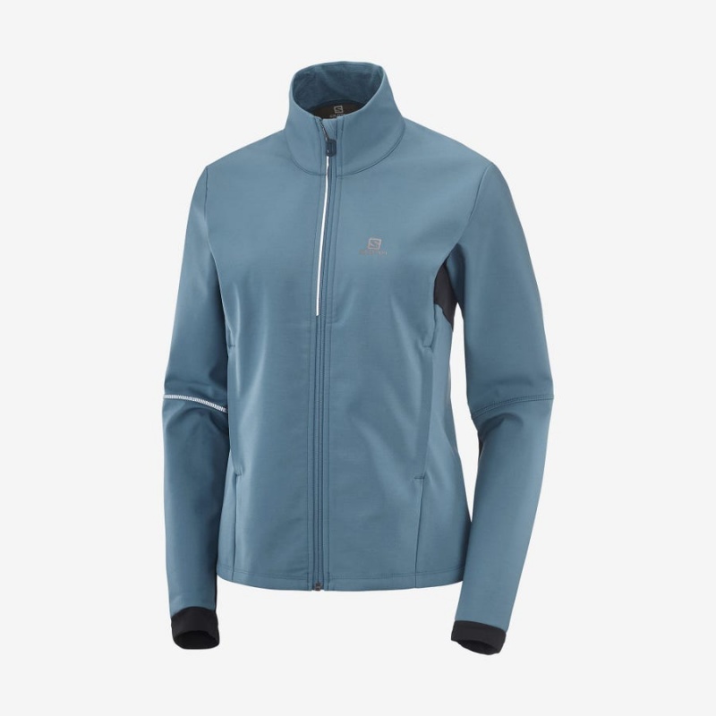 Camperas Salomon AGILE SOFTSHELL Mujer Azules | UY 2434GSO