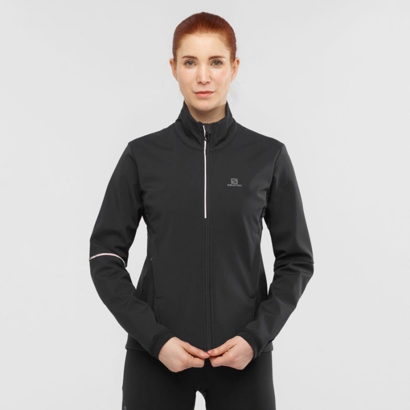 Camperas Salomon AGILE SOFTSHELL Mujer Negras | UY 2435HAP