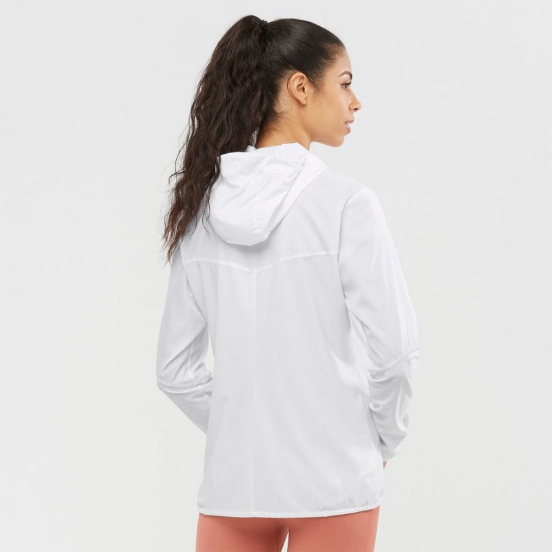 Camperas Salomon AGILE WIND WINDBREAKERS Mujer Blancas | UY 2462HAP