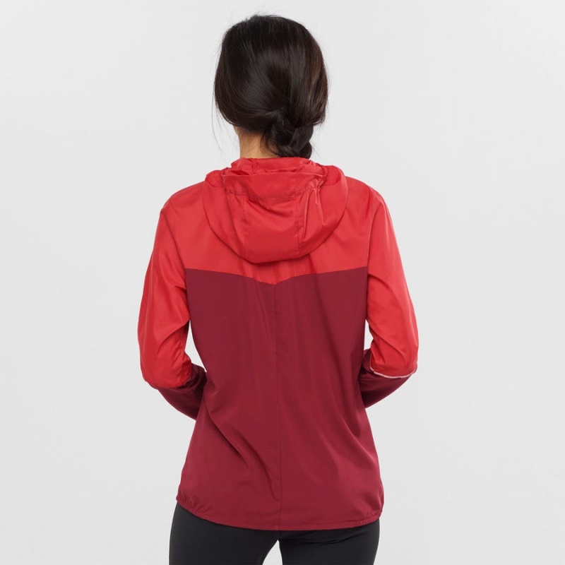 Camperas Salomon AGILE WIND WINDBREAKERS Mujer Rojas | UY 2460FDN