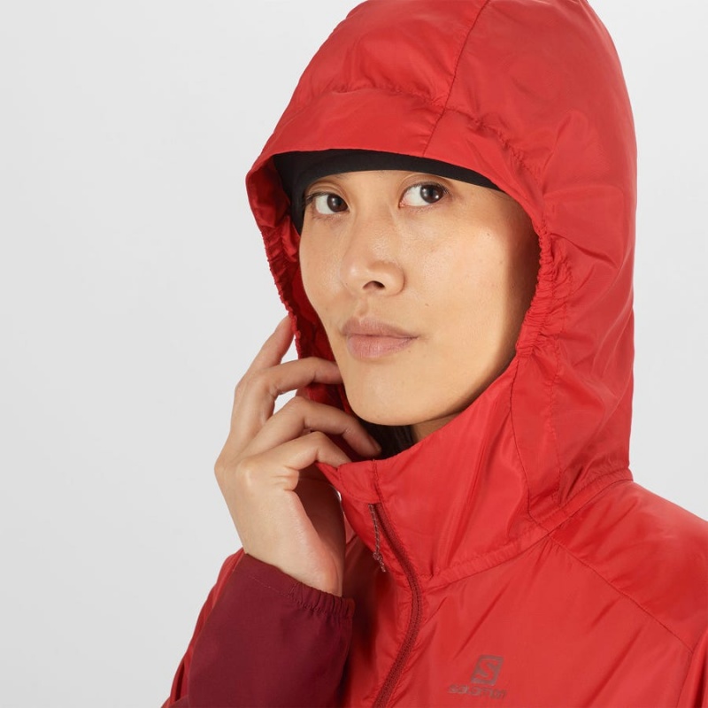 Camperas Salomon AGILE WIND WINDBREAKERS Mujer Rojas | UY 2460FDN