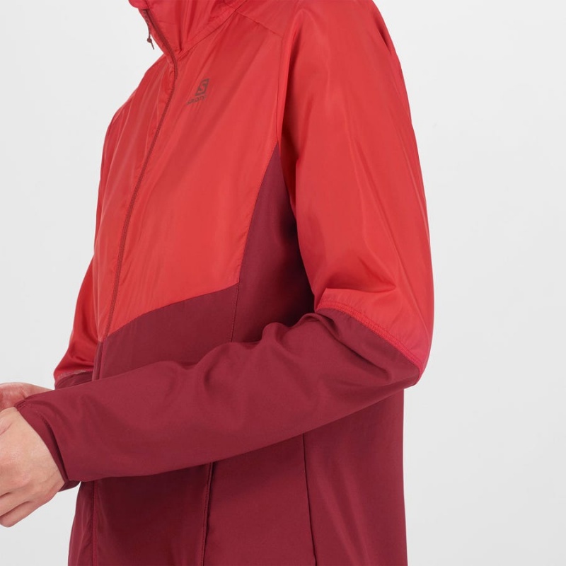 Camperas Salomon AGILE WIND WINDBREAKERS Mujer Rojas | UY 2460FDN