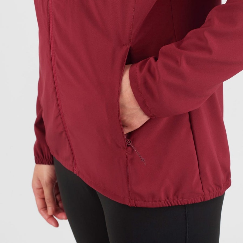 Camperas Salomon AGILE WIND WINDBREAKERS Mujer Rojas | UY 2460FDN