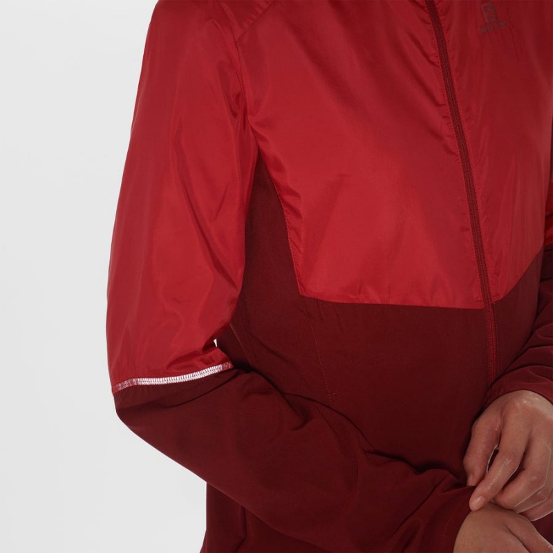 Camperas Salomon AGILE WIND WINDBREAKERS Mujer Rojas | UY 2460FDN