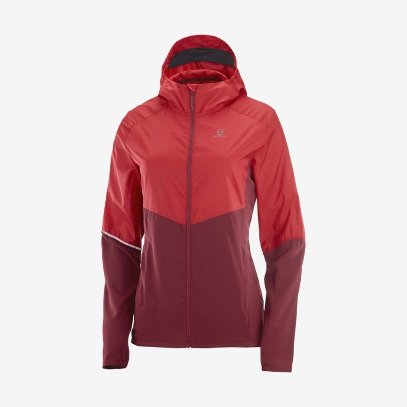 Camperas Salomon AGILE WIND WINDBREAKERS Mujer Rojas | UY 2460FDN