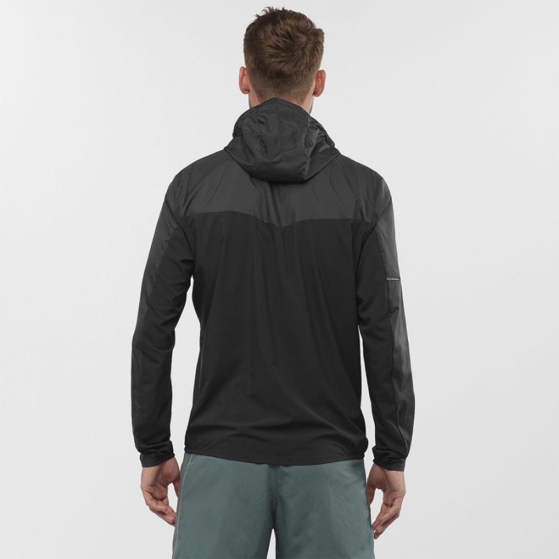 Camperas Salomon AGILE WIND WINDBREAKERS Hombre Negras | UY 3268JPQ