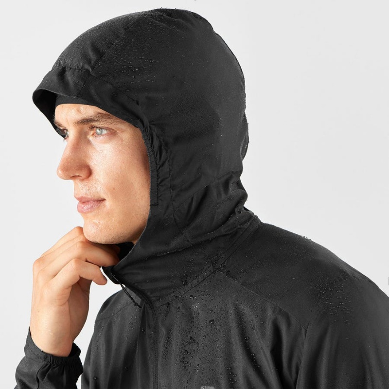 Camperas Salomon AGILE WIND WINDBREAKERS Hombre Negras | UY 3268JPQ