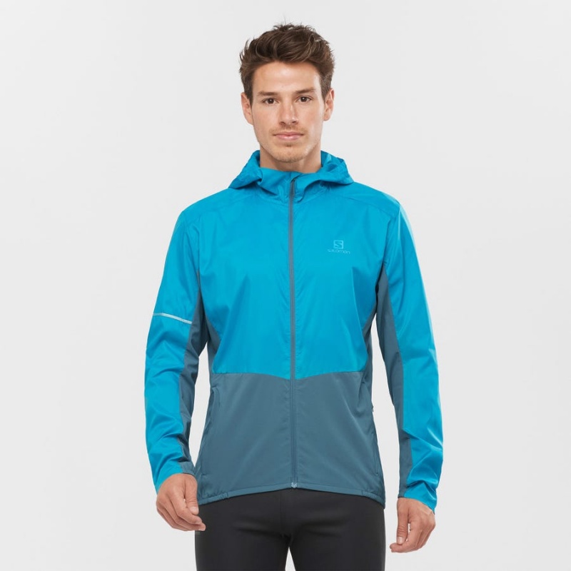 Camperas Salomon AGILE WIND WINDBREAKERS Hombre Azules | UY 3266GSO