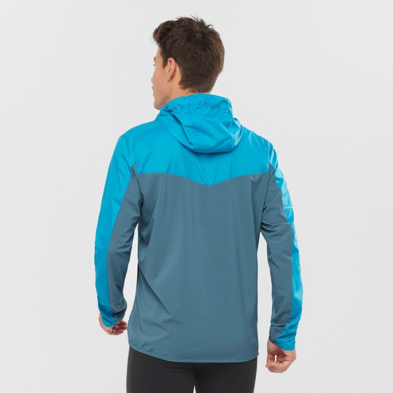 Camperas Salomon AGILE WIND WINDBREAKERS Hombre Azules | UY 3266GSO