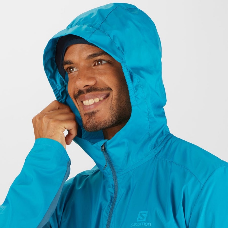 Camperas Salomon AGILE WIND WINDBREAKERS Hombre Azules | UY 3266GSO