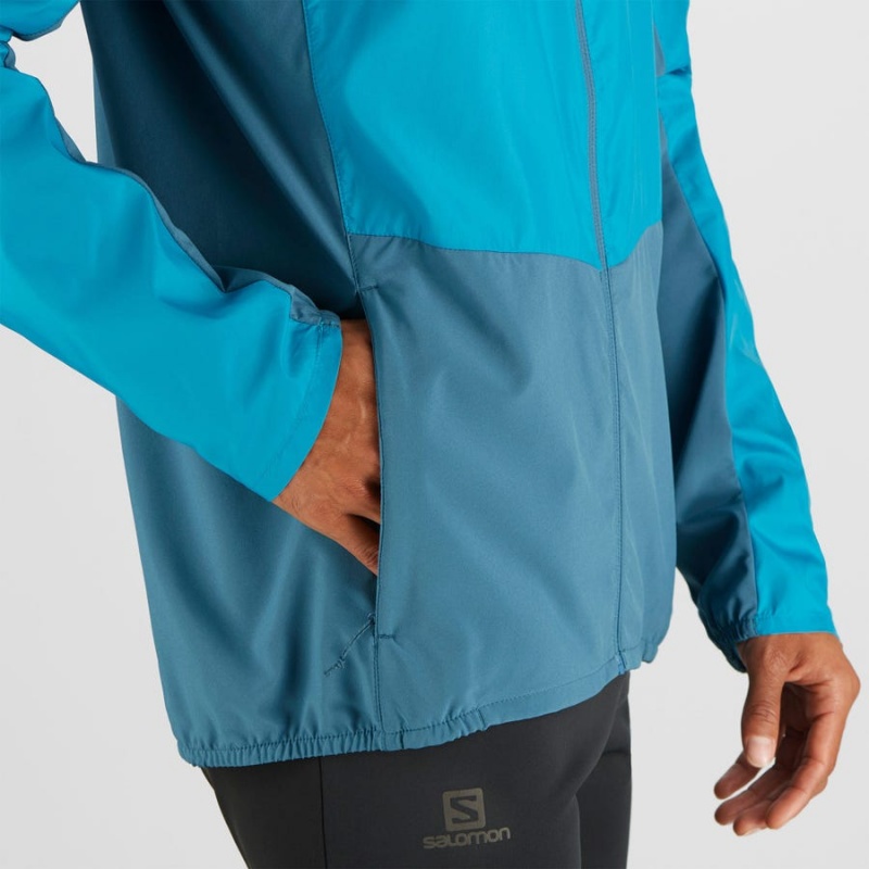 Camperas Salomon AGILE WIND WINDBREAKERS Hombre Azules | UY 3266GSO