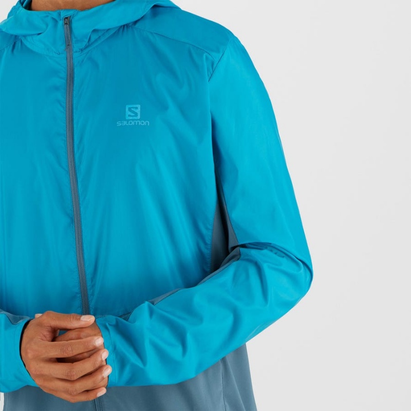 Camperas Salomon AGILE WIND WINDBREAKERS Hombre Azules | UY 3266GSO