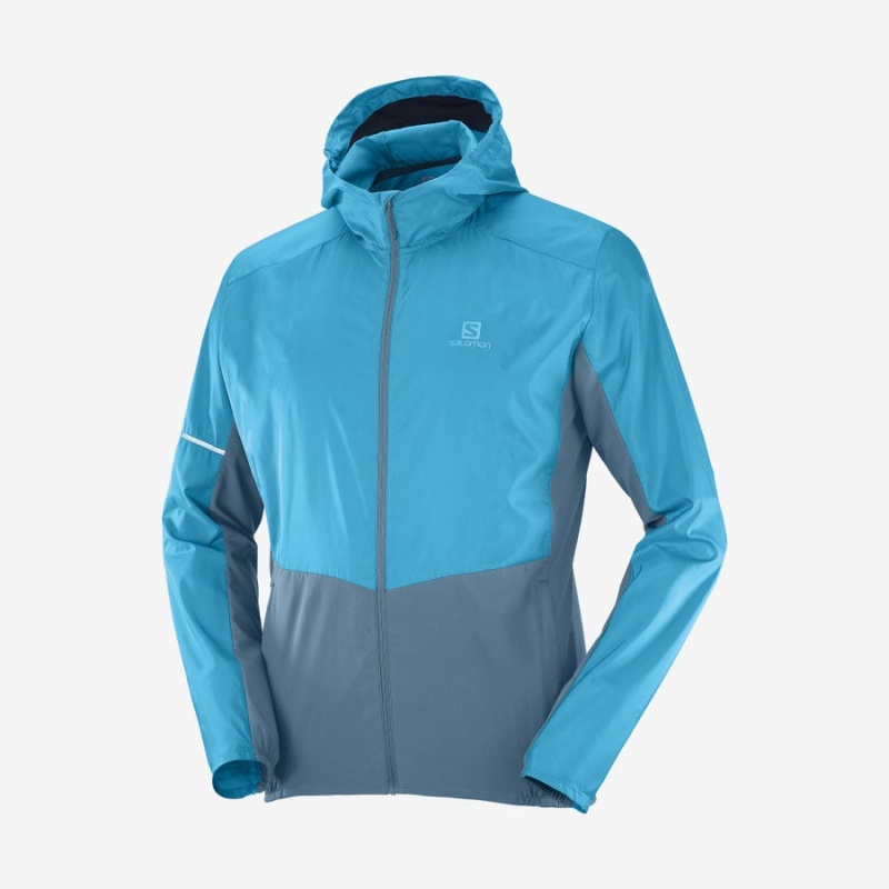 Camperas Salomon AGILE WIND WINDBREAKERS Hombre Azules | UY 3266GSO