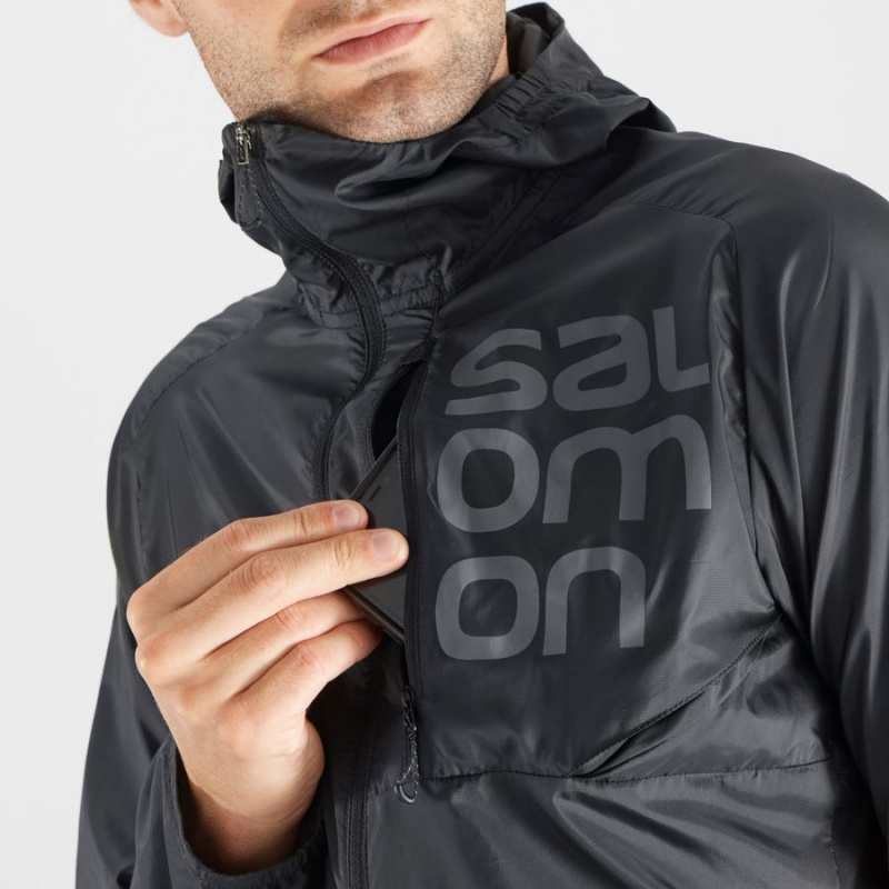 Camperas Salomon BONATTI CROSS WIND WINDBREAKERS Hombre Negras | UY 3264DFM