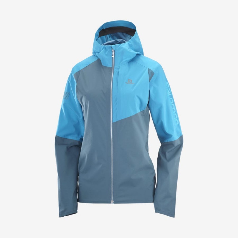 Camperas Salomon BONATTI TRAIL WATERPROOF Mujer Azules | UY 2494VRW