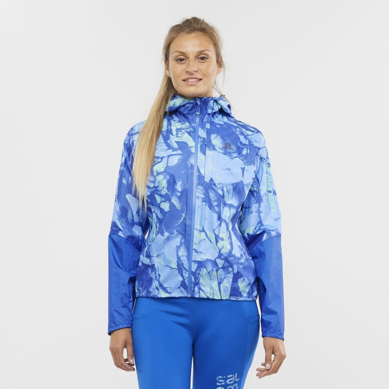 Camperas Salomon BONATTI WATERPROOF Mujer Azules | UY 2474WNB